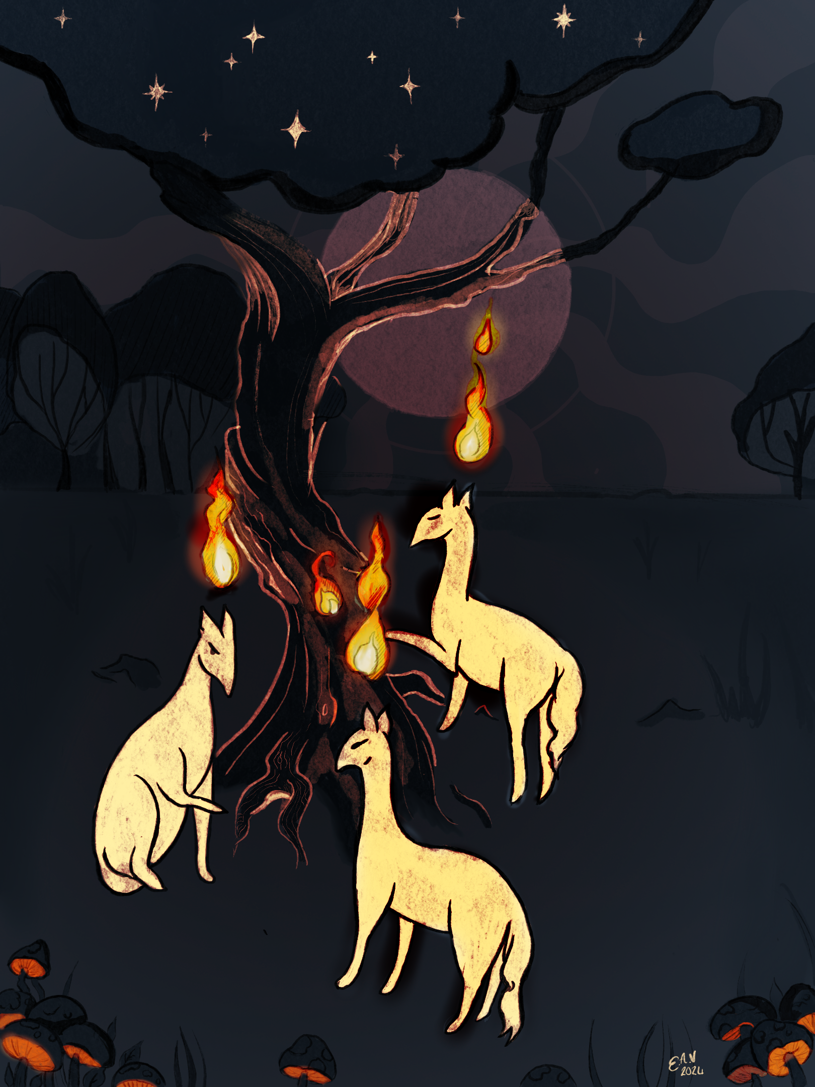 fire horse illustration